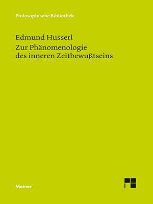 cover image of Zur Phänomenologie des inneren Zeitbewußtseins